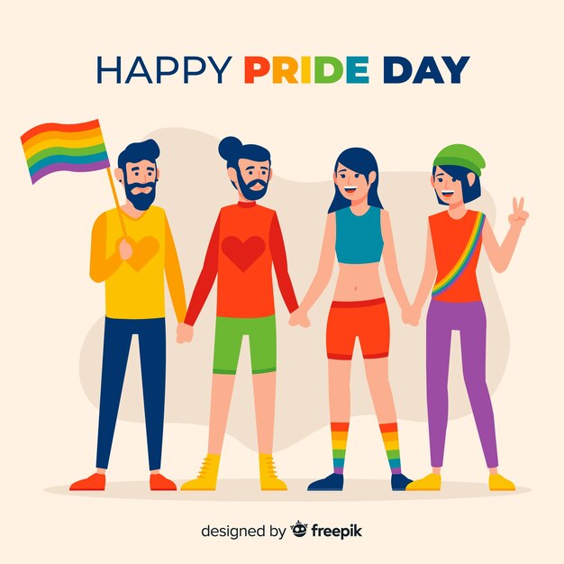 People celebrating pride day