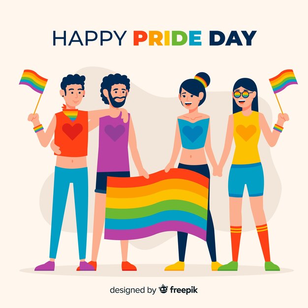 People celebrating pride day