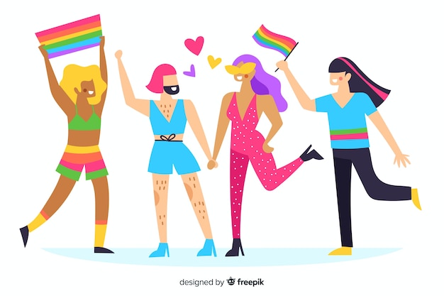 People celebrating pride day