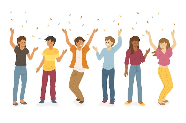 People celebrating together illustration theme