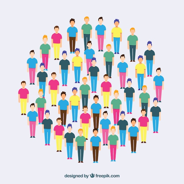 Free Vector people in circle with flat design