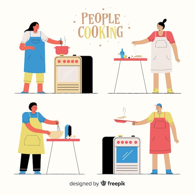 People cooking collection