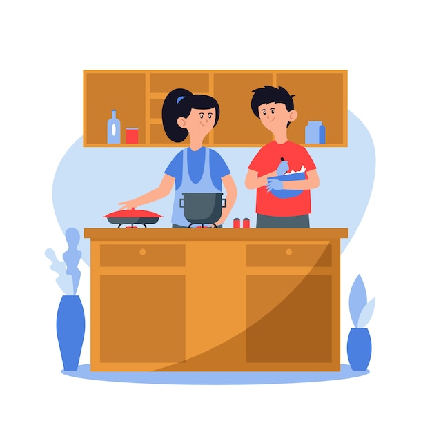 People cooking together in the kitchen