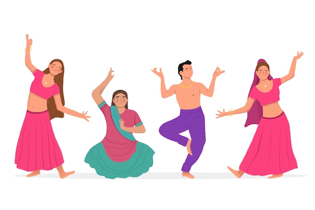 Free Vector people dancing bollywood