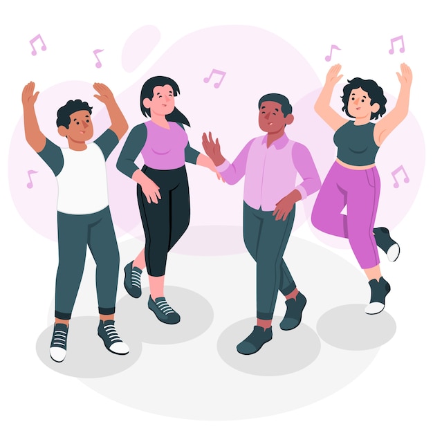 People dancing concept illustration