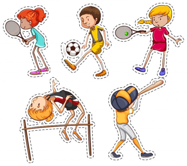 Free vector people doing different kinds of sports illustration