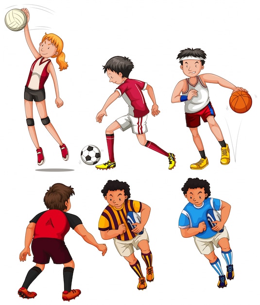 Free Vector people doing different sports illustration