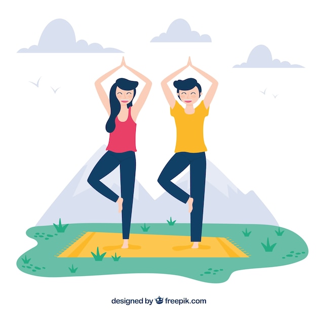 Free Vector people doing leisure outdoor activities