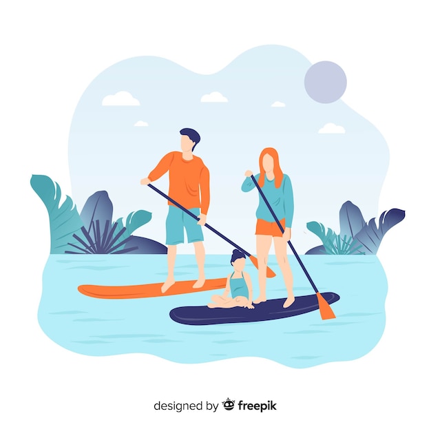 Free vector people doing outdoor activities background