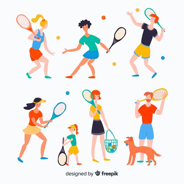 People doing tennis