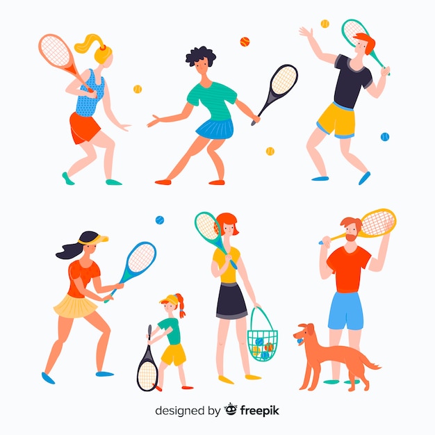 People doing tennis