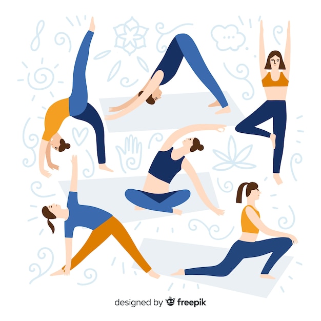 People doing yoga collection