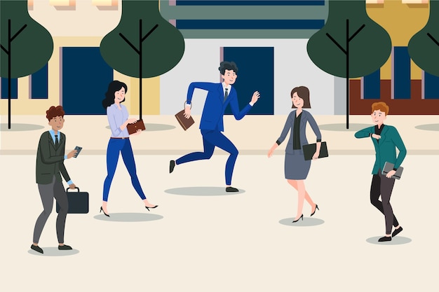 Free Vector people going back to work illustration