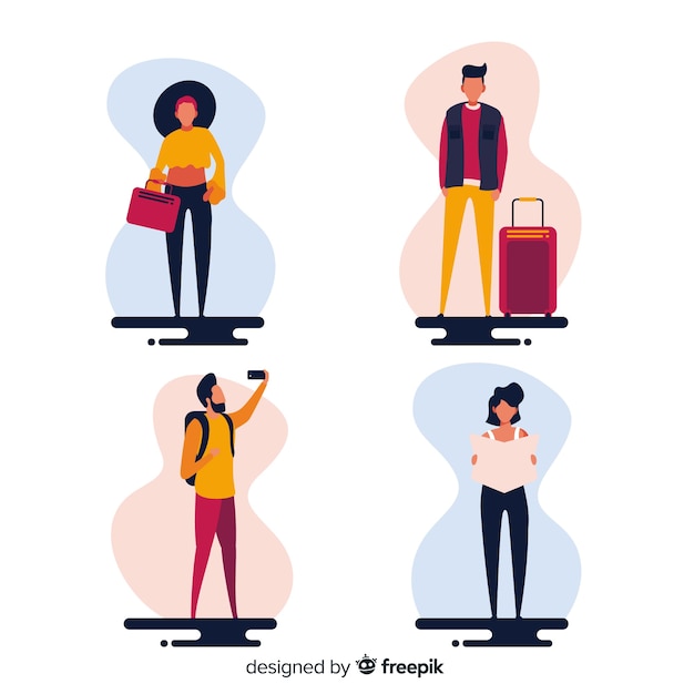 Free vector people going on a trip background