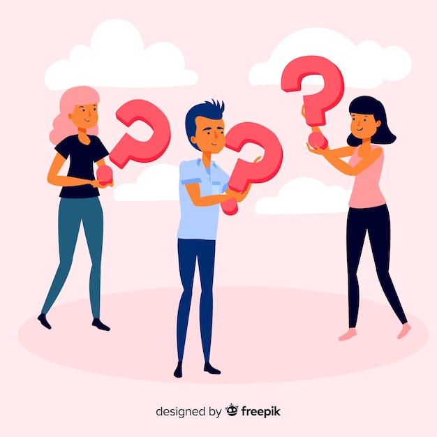 Free Vector people holding question marks