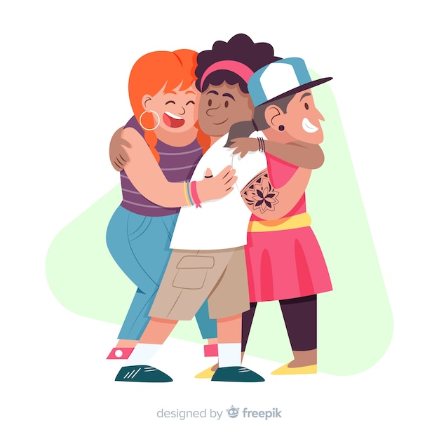 People hugging for youth day concept