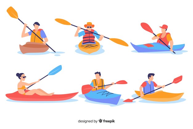 People kayaking