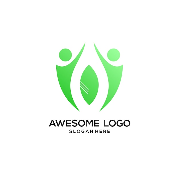 People logo company design gradient style