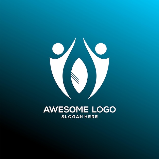 People logo company design gradient style