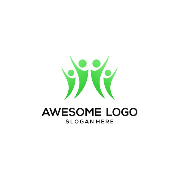 Free Vector people logo company design gradient style