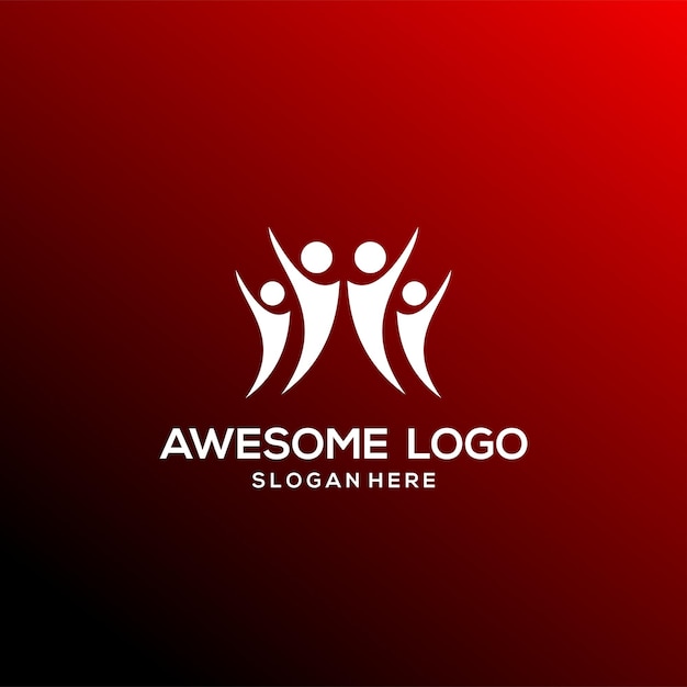 People logo company design gradient style