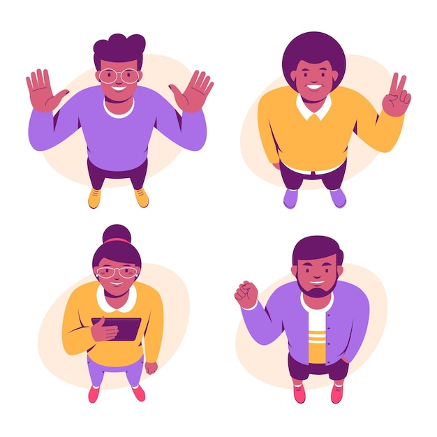 Free Vector people looking up collection