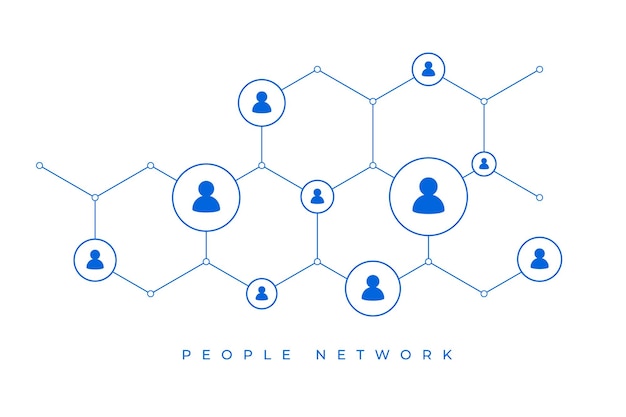 Free Vector people network connection hexagonal background for web marketing