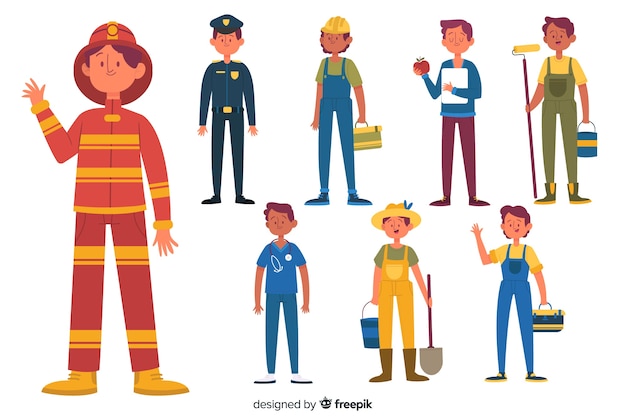 Free Vector people occupation collection