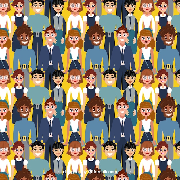 Free Vector people pattern with different races