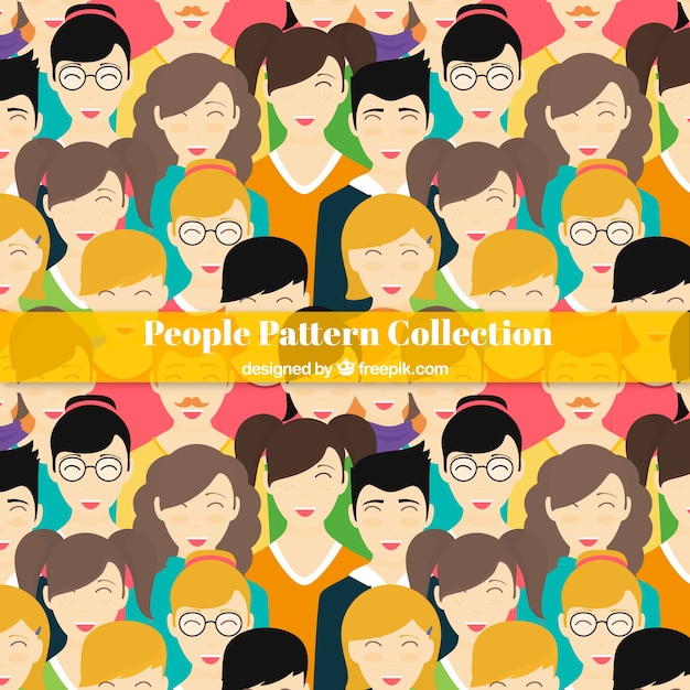 People pattern with flat design