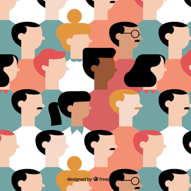 Free Vector people pattern with flat design