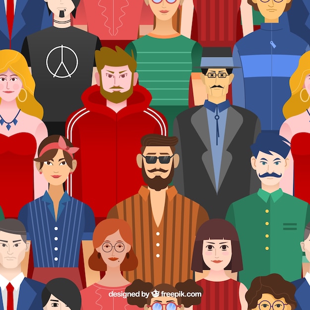 People pattern with flat design