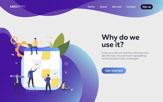 People planning work landing page