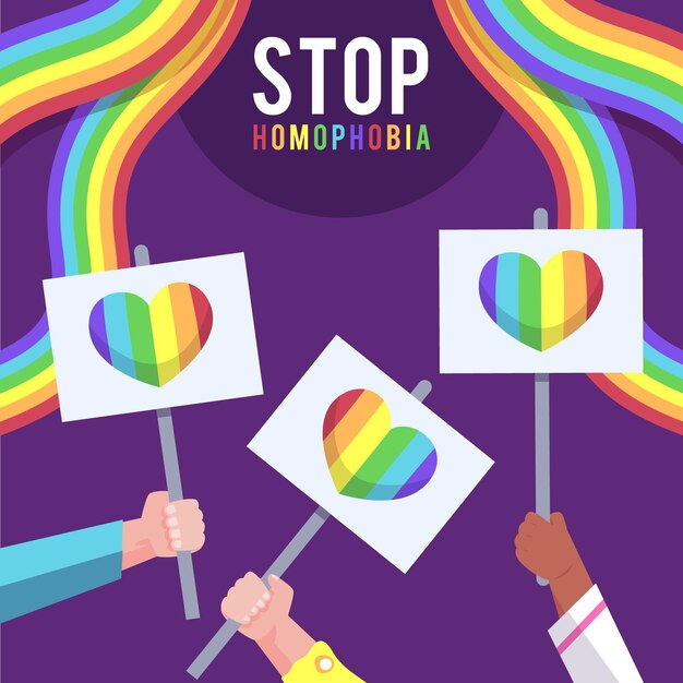 People protesting against homophobic concept