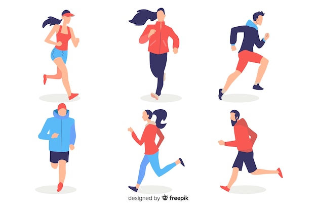 Free vector people running