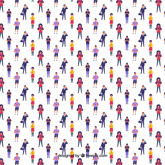 Free Vector people seamless pattern design