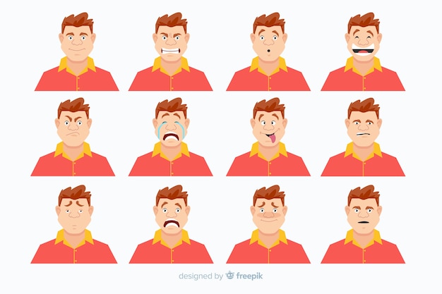 Free vector people showing emotions