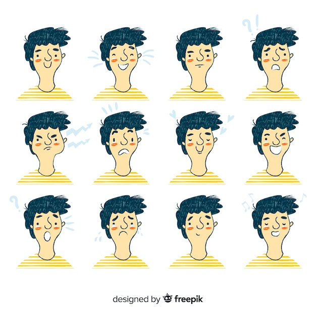 Free vector people showing emotions