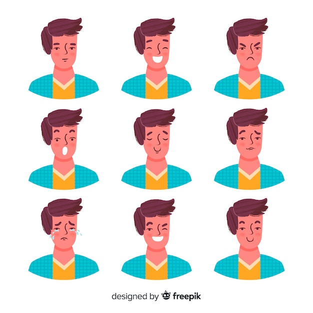 Free vector people showing emotions