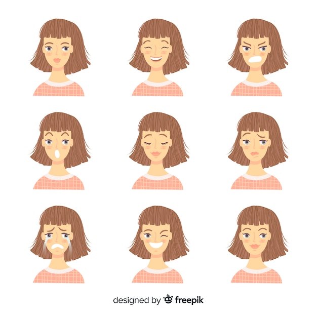 Free vector people showing emotions