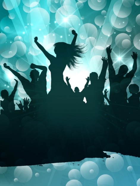 Free Vector people silhouette dancing at party