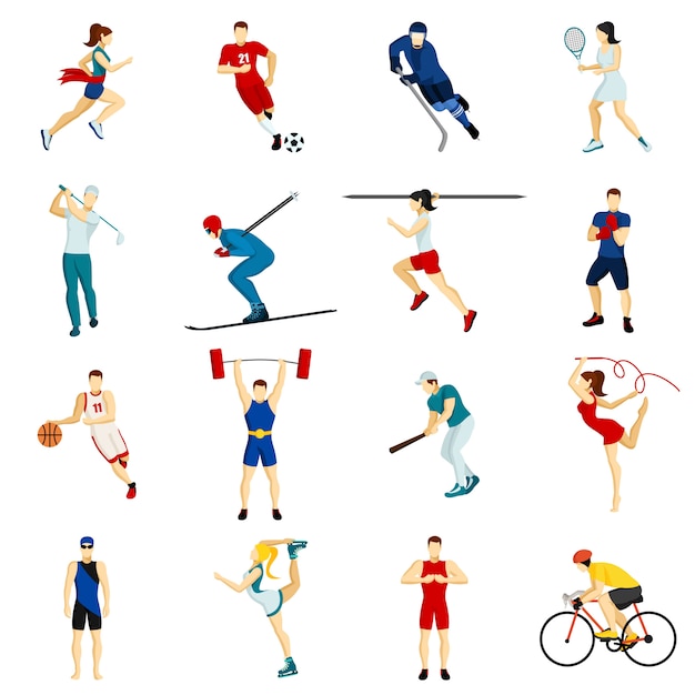 Free Vector people sport icon set