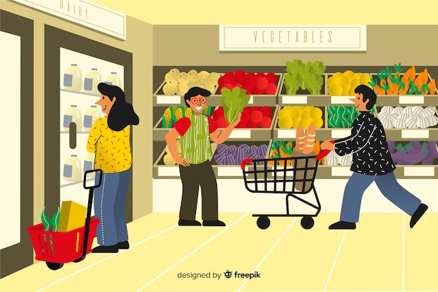 People at the supermarket