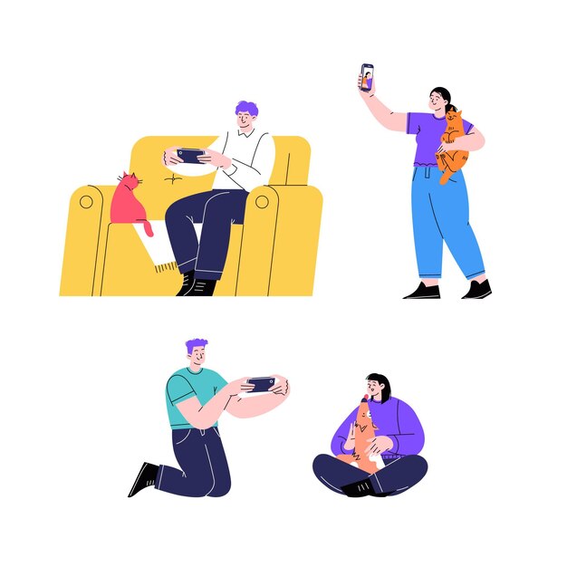 People taking photos with smartphone