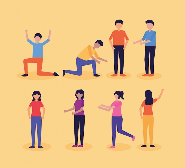 People teamwork flat design image