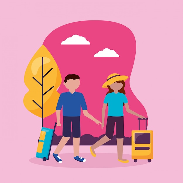 People and travel flat design