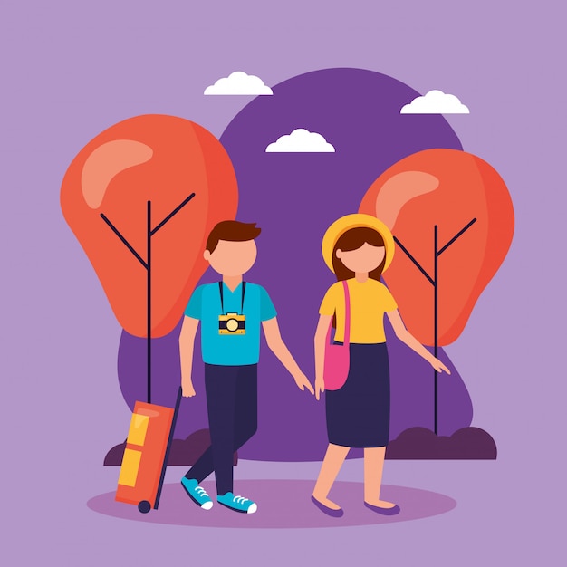 People and travel flat design