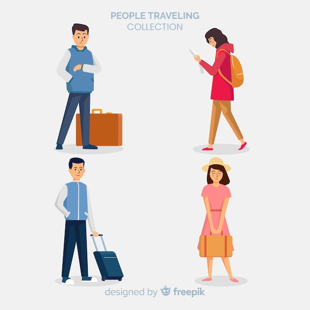 Free vector people traveling collection