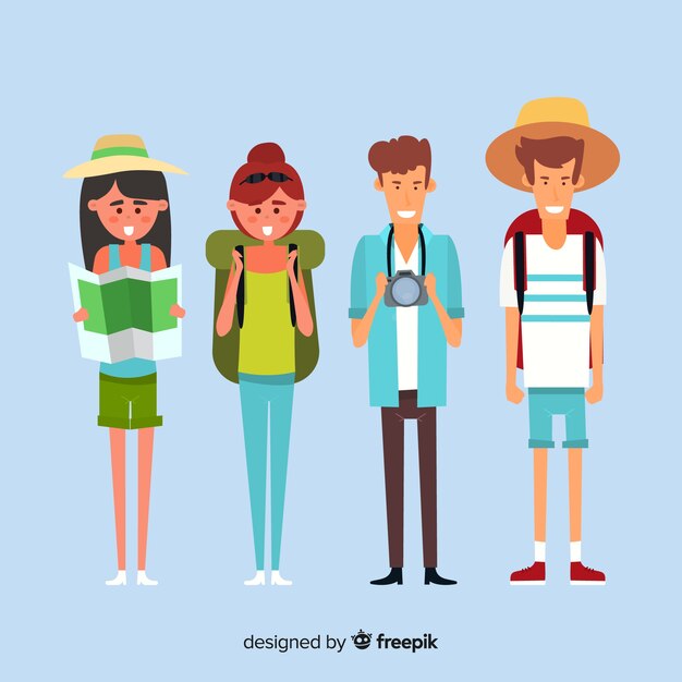 Free Vector people traveling collection