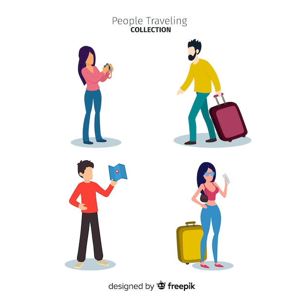 Free vector people traveling collection